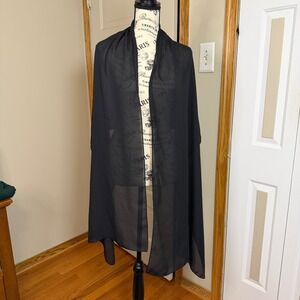 Elegant Black Sheer Chiffon Scarf 24"x81"Shawl Wrap Evening Formal